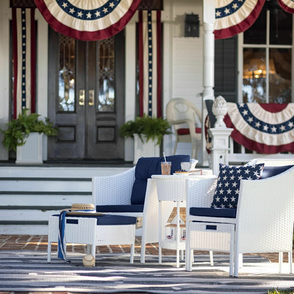 Harbor Moon Chat Set with Hideaway Ottomans and Cooler Table | Plow & Hearth