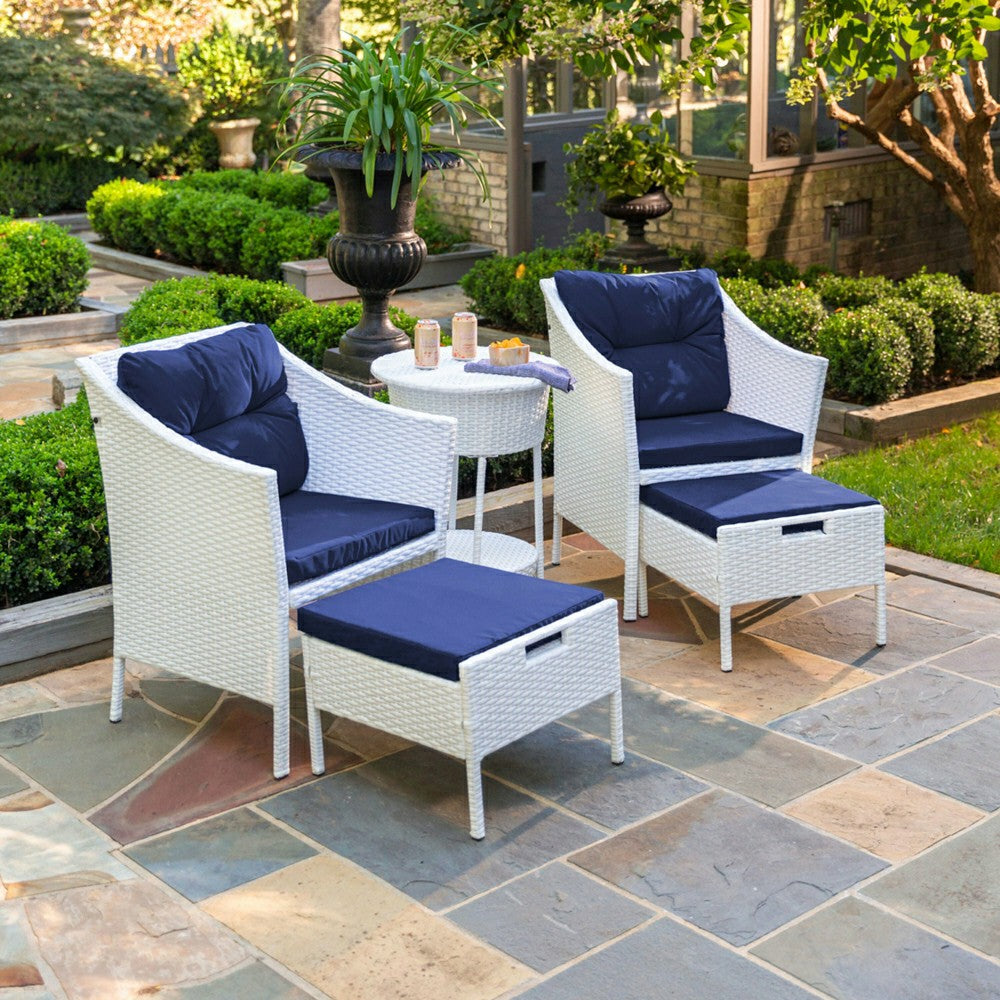 Harbor Moon Chat Set with Hideaway Ottomans and Cooler Table | Plow & Hearth