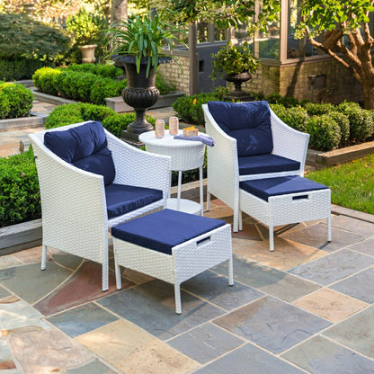 Harbor Moon Chat Set with Hideaway Ottomans and Cooler Table | Plow & Hearth