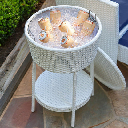 Harbor Moon Chat Set with Hideaway Ottomans and Cooler Table | Plow & Hearth