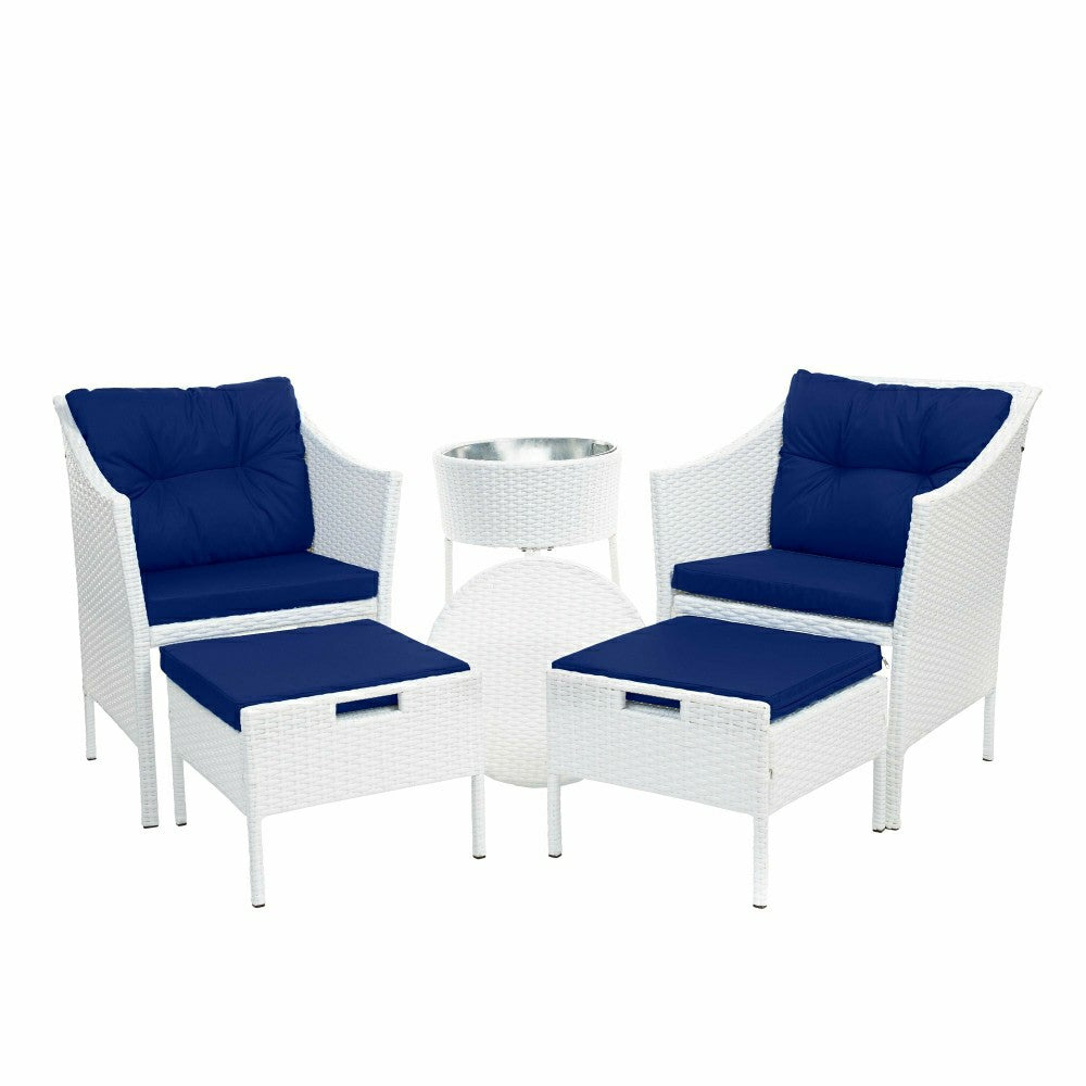 Harbor Moon Chat Set with Hideaway Ottomans and Cooler Table | Plow & Hearth