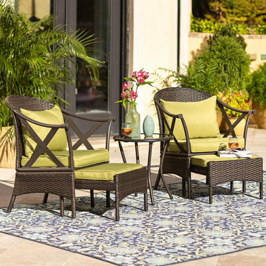 Wicker Patio Furniture Set with Cushions | Plow & Hearth