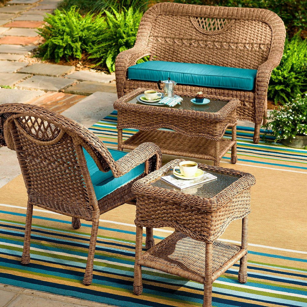 Prospect Hill Wicker Settee | Plow & Hearth