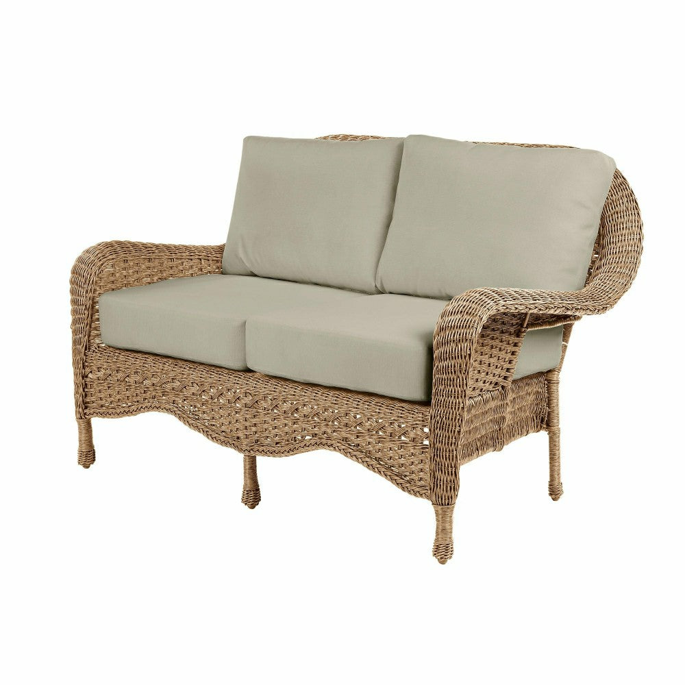 Prospect Hill Outdoor Wicker Deep Seating Love Seat w/Cushions | Plow & Hearth