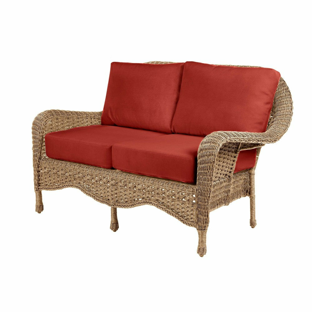 Prospect Hill Outdoor Wicker Deep Seating Love Seat w/Cushions | Plow & Hearth