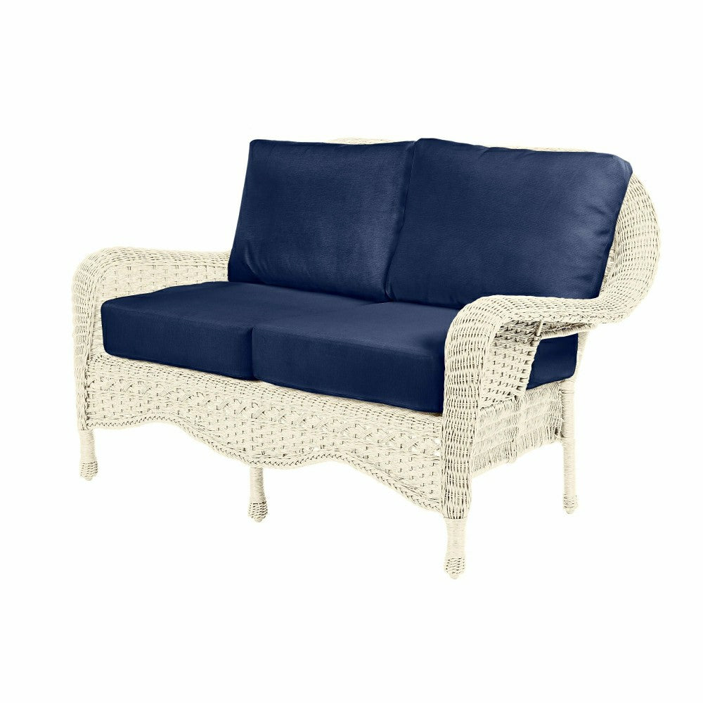 Prospect Hill Outdoor Wicker Deep Seating Love Seat w/Cushions | Plow & Hearth