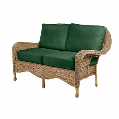 Prospect Hill Outdoor Wicker Deep Seating Love Seat w/Cushions | Plow & Hearth