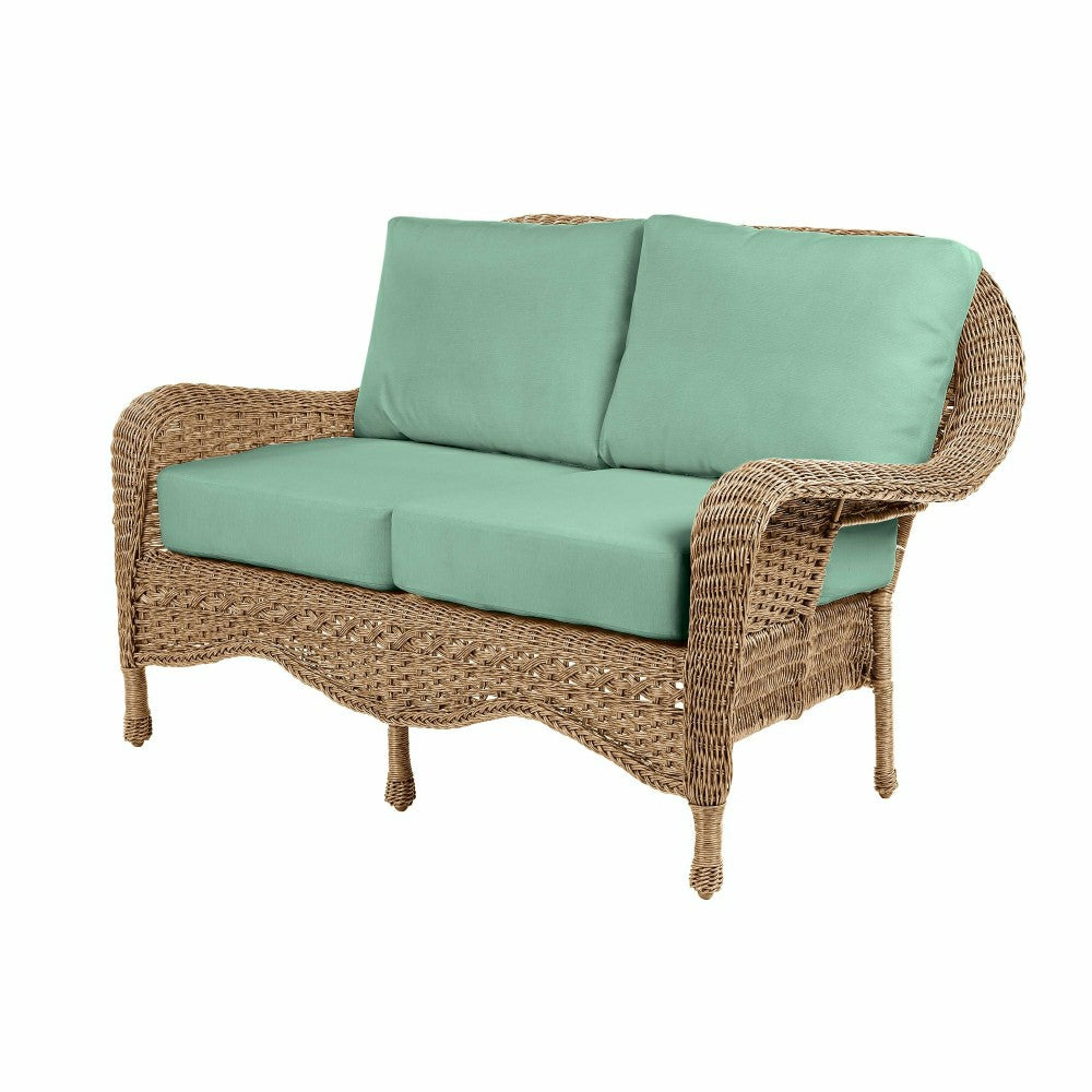 Prospect Hill Outdoor Wicker Deep Seating Love Seat w/Cushions | Plow & Hearth