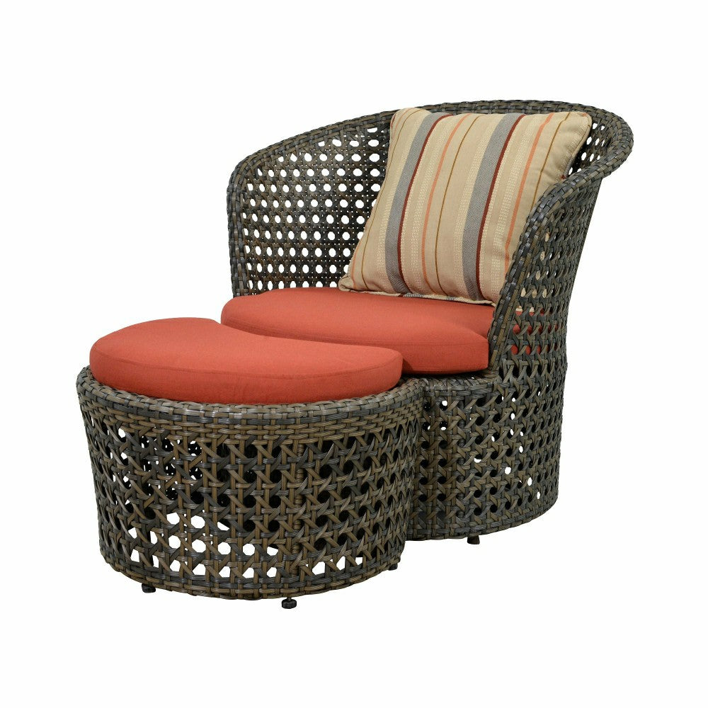 Wicker Conversation Set with Ottomans and Sunbrella Cushions, 5-Piece  | Plow & Hearth