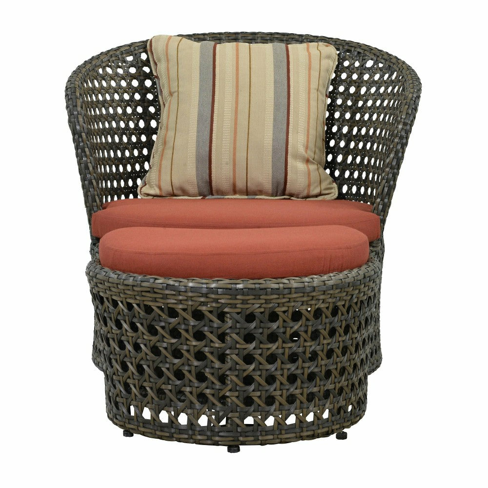 Wicker Conversation Set with Ottomans and Sunbrella Cushions, 5-Piece  | Plow & Hearth