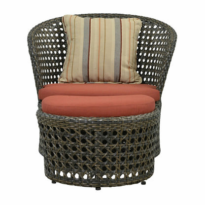 Wicker Conversation Set with Ottomans and Sunbrella Cushions, 5-Piece  | Plow & Hearth