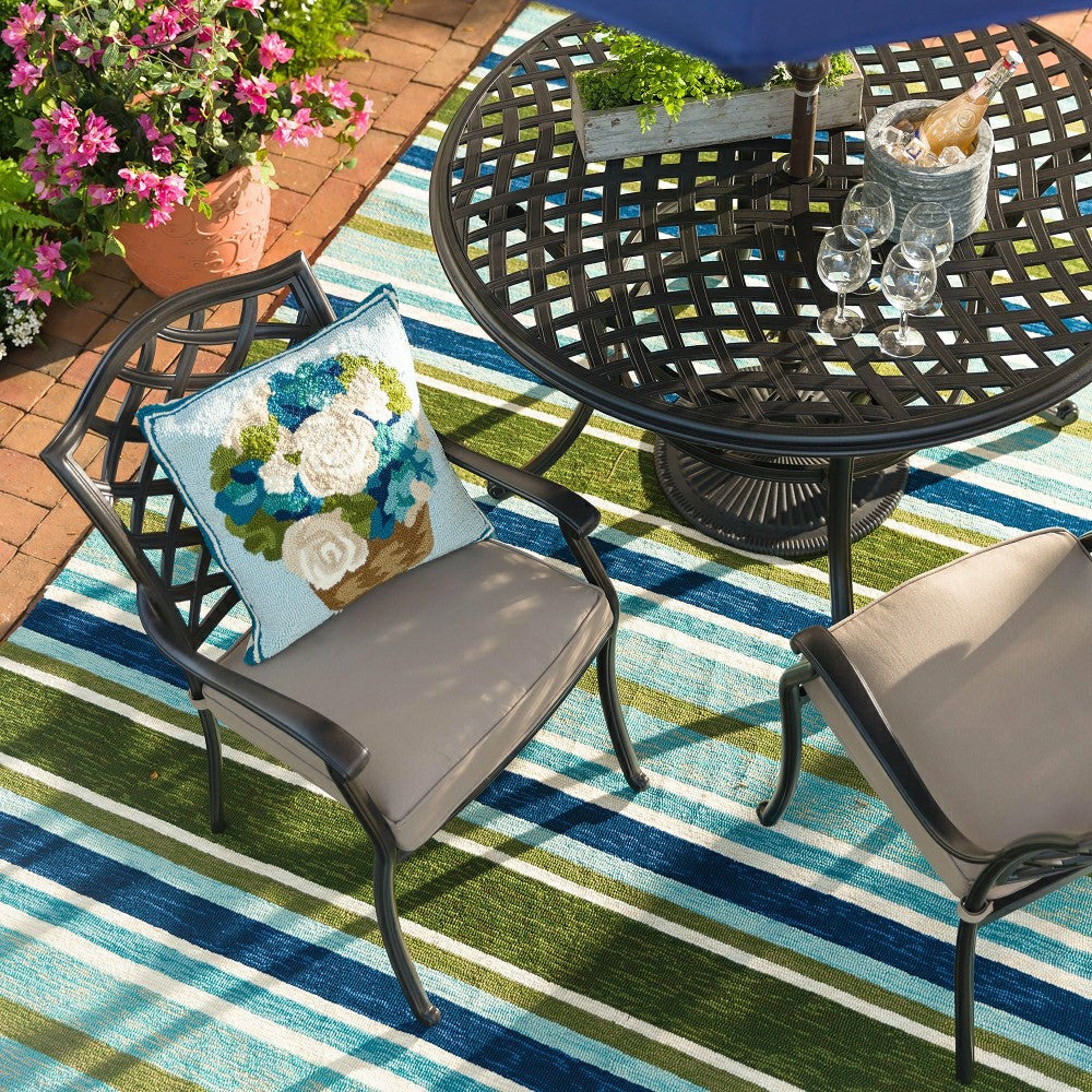 Park Grove Cast Aluminum Outdoor 5-Piece Dining Set with Cushions | Plow & Hearth