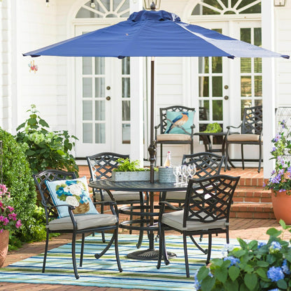 Park Grove Cast Aluminum Outdoor 5-Piece Dining Set with Cushions | Plow & Hearth