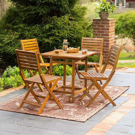 Kingswood 5 Piece Folding Table and Chair Set | Plow & Hearth