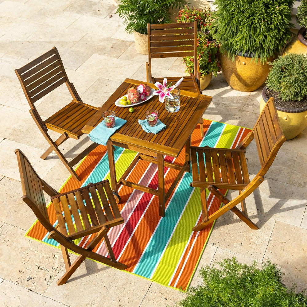 Kingswood 5 Piece Folding Table and Chair Set | Plow & Hearth