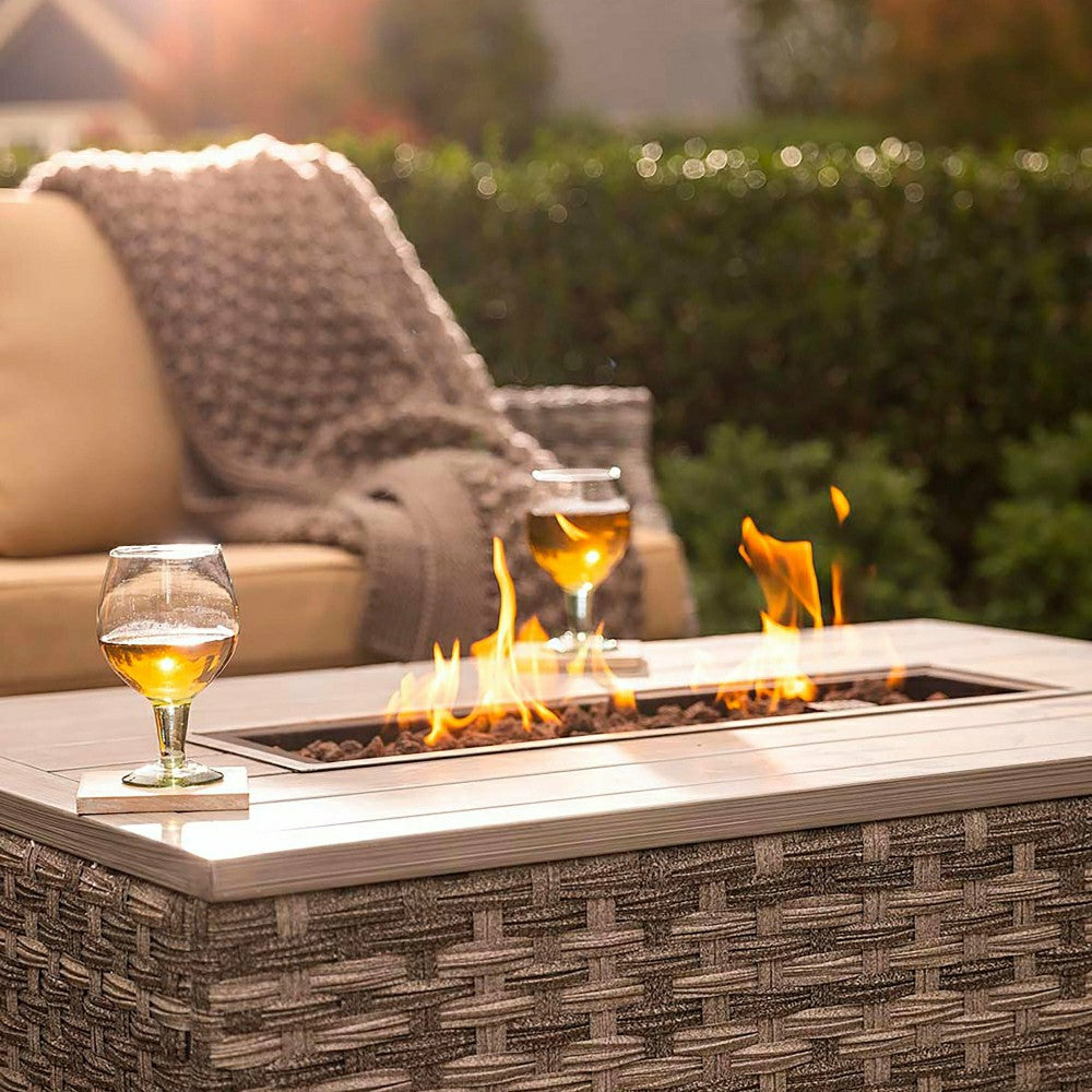 5Pcs Alum Wicker Conversation Set with Cushions | Plow & Hearth