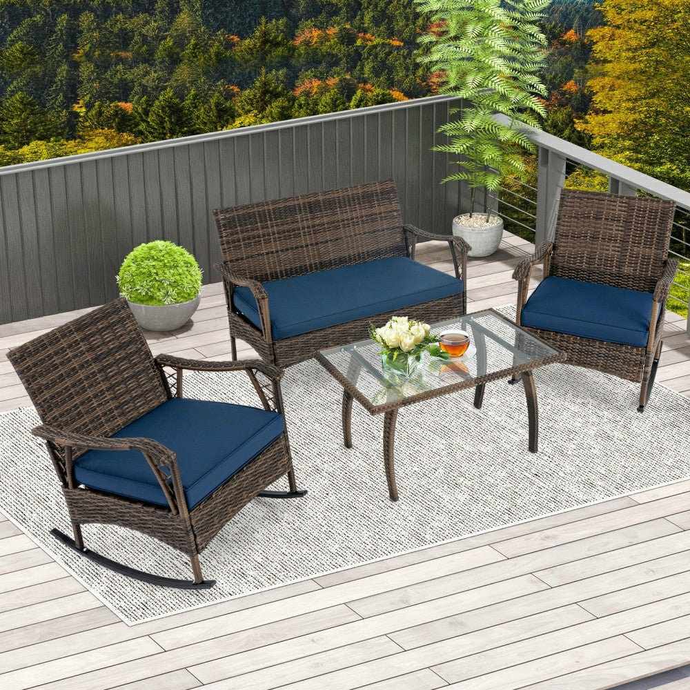 Outdoor Wicker Rocking Set | Plow & Hearth