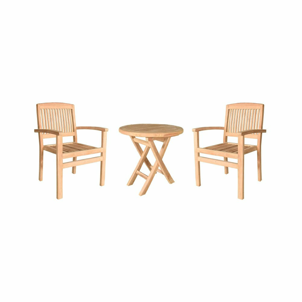 Teak Chat Set, 3-Piece | Plow & Hearth