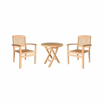 Teak Chat Set, 3-Piece | Plow & Hearth