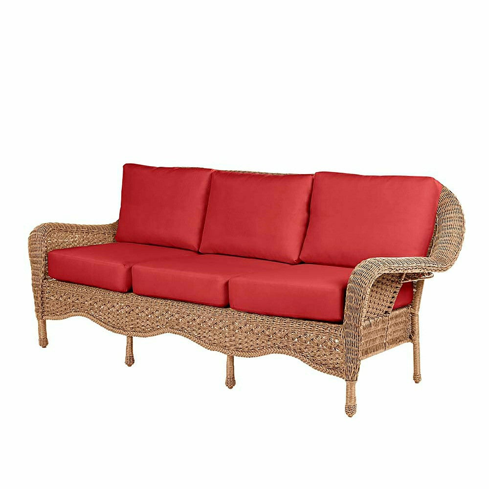 Prospect Hill Outdoor Wicker Deep Seating Sofa w/Cushions | Plow & Hearth