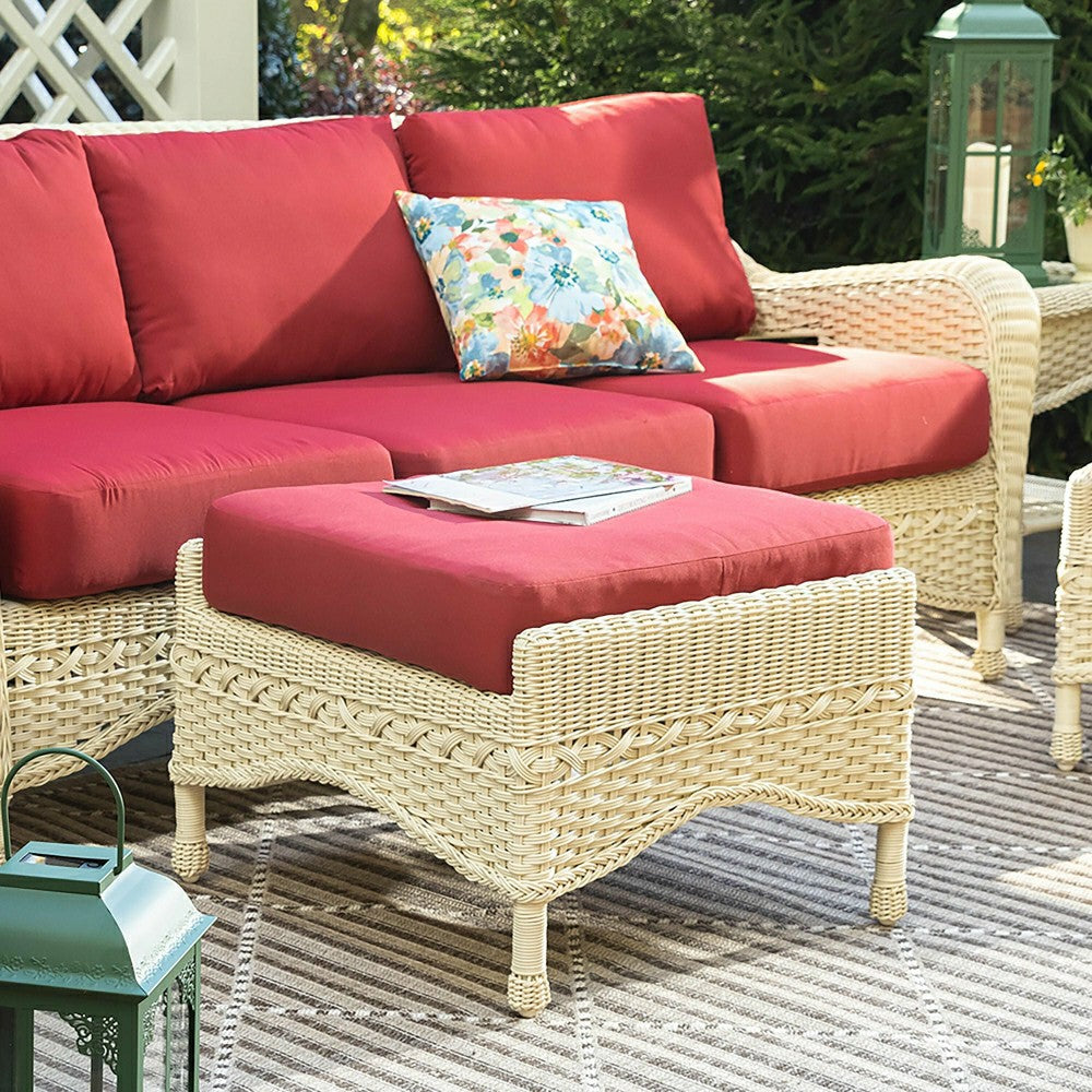 Prospect Hill Outdoor Wicker Deep Seating Sofa w/Cushions | Plow & Hearth