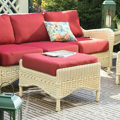 Prospect Hill Outdoor Wicker Deep Seating Sofa w/Cushions | Plow & Hearth