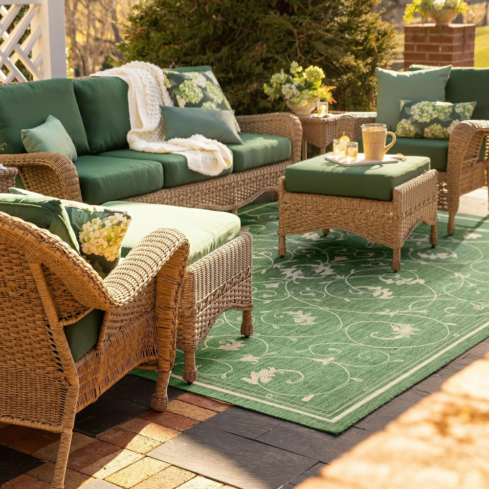 Prospect Hill Outdoor Wicker Deep Seating Sofa w/Cushions | Plow & Hearth