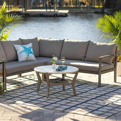 Ridgewind Outdoor Sectional Sofa Seating Set With Cocktail Table | Plow & Hearth
