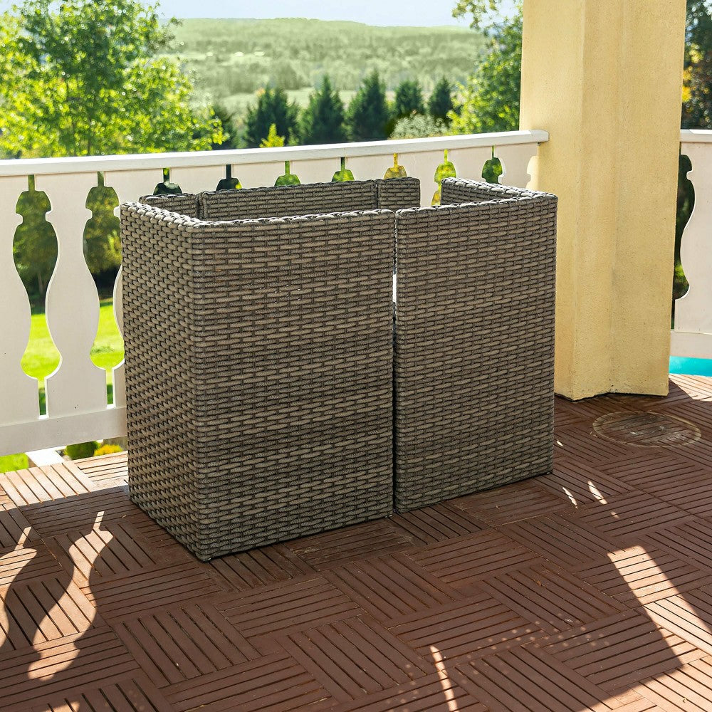 Compact Modular Wicker Balcony Seating Set with Multiple Configuration | Plow & Hearth