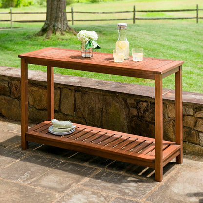 Eucalyptus Wood Console Table | Plow & Hearth