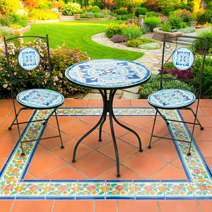 Santorini Breeze Mosaic Bistro Table and Chair Set | Plow & Hearth