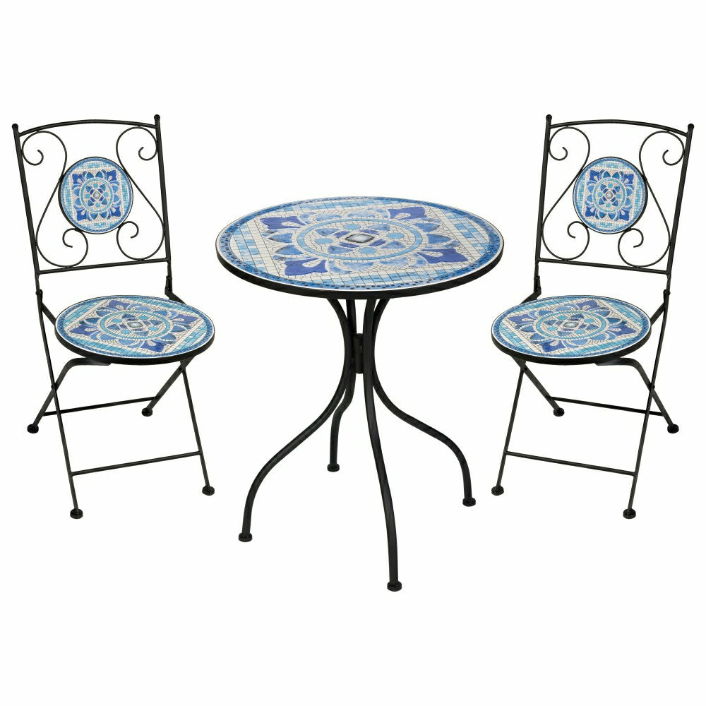Santorini Breeze Mosaic Bistro Table and Chair Set | Plow & Hearth