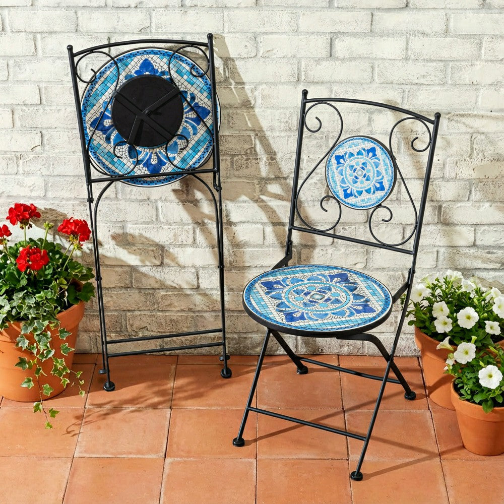 Santorini Breeze Mosaic Bistro Table and Chair Set | Plow & Hearth