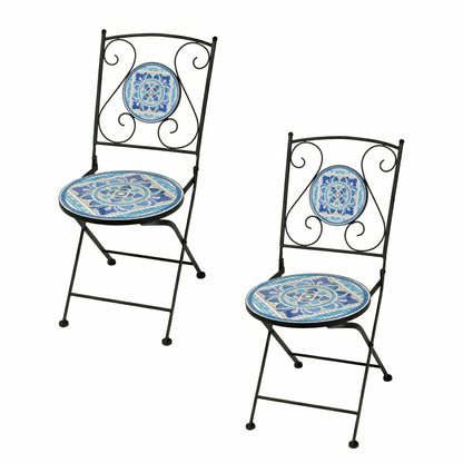 Santorini Breeze Mosaic Bistro Table and Chair Set | Plow & Hearth