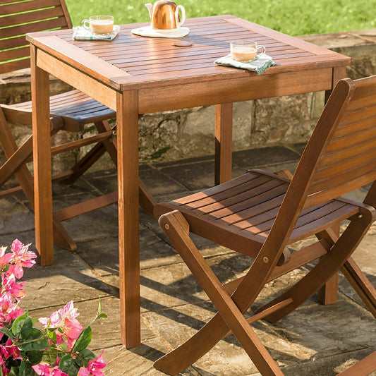 Eucalyptus Wood Outdoor Square Bistro Table | Plow & Hearth
