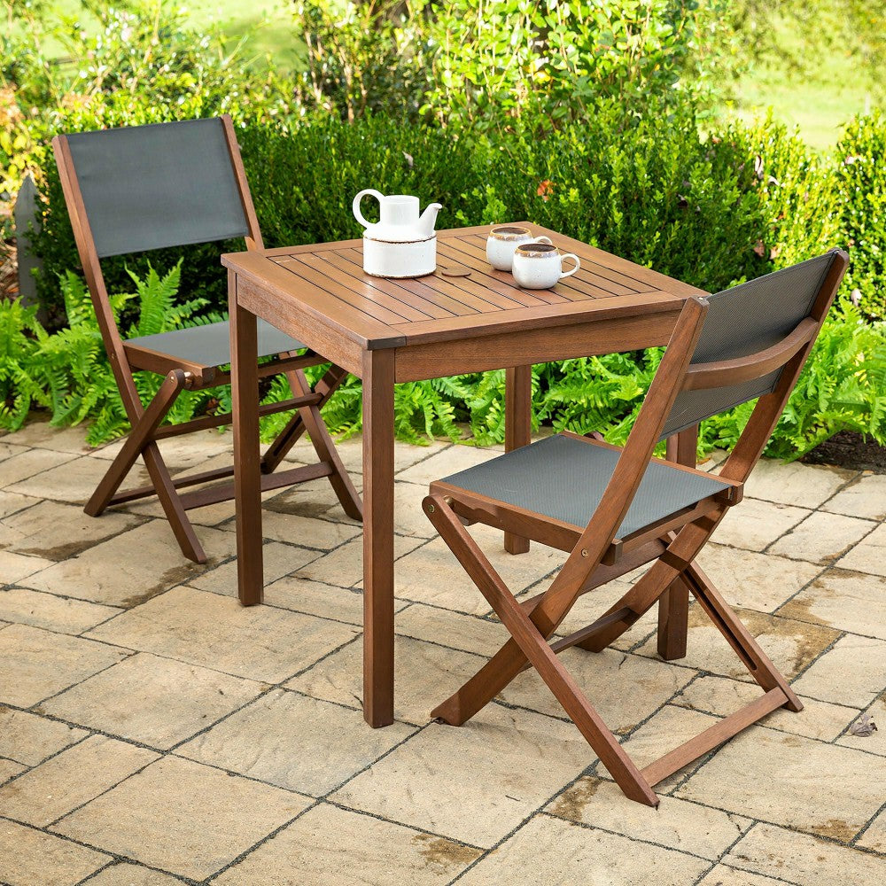 Eucalyptus Wood Outdoor Square Bistro Table | Plow & Hearth