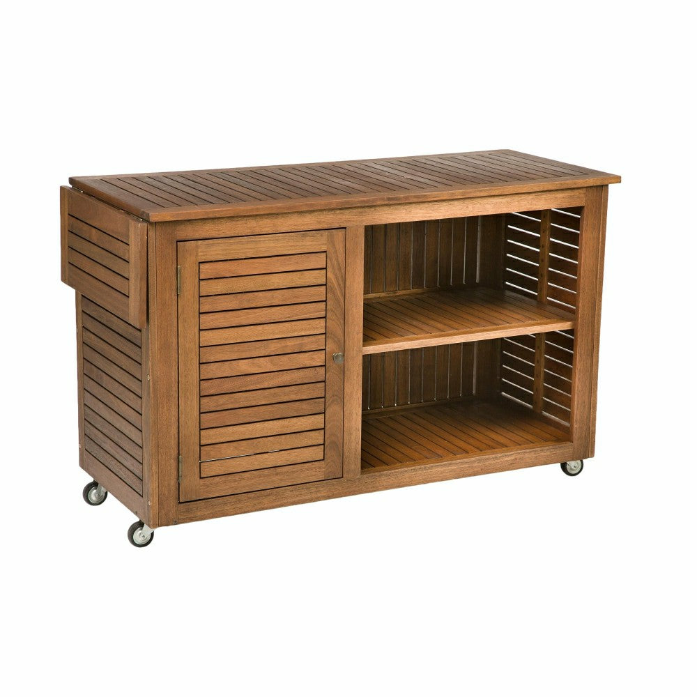 Large Eucalyptus Wood Rolling Cart | Plow & Hearth