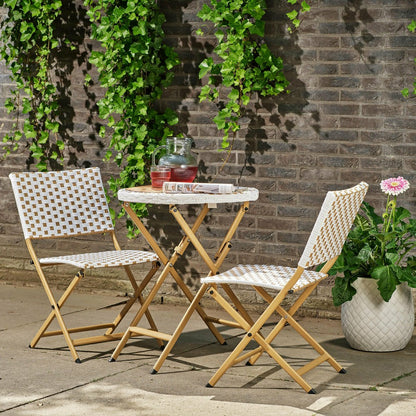Folding Wicker 3-Piece Bistro Set | Plow & Hearth
