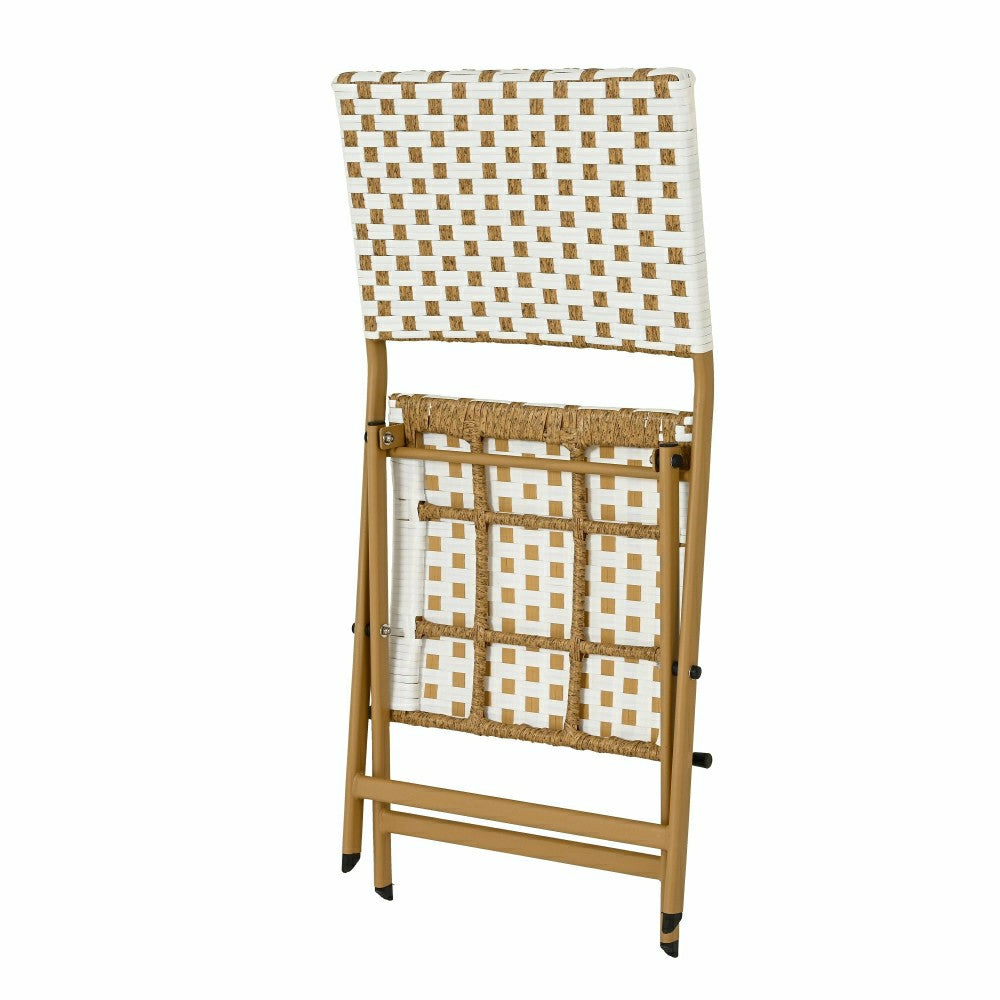 Folding Wicker 3-Piece Bistro Set | Plow & Hearth
