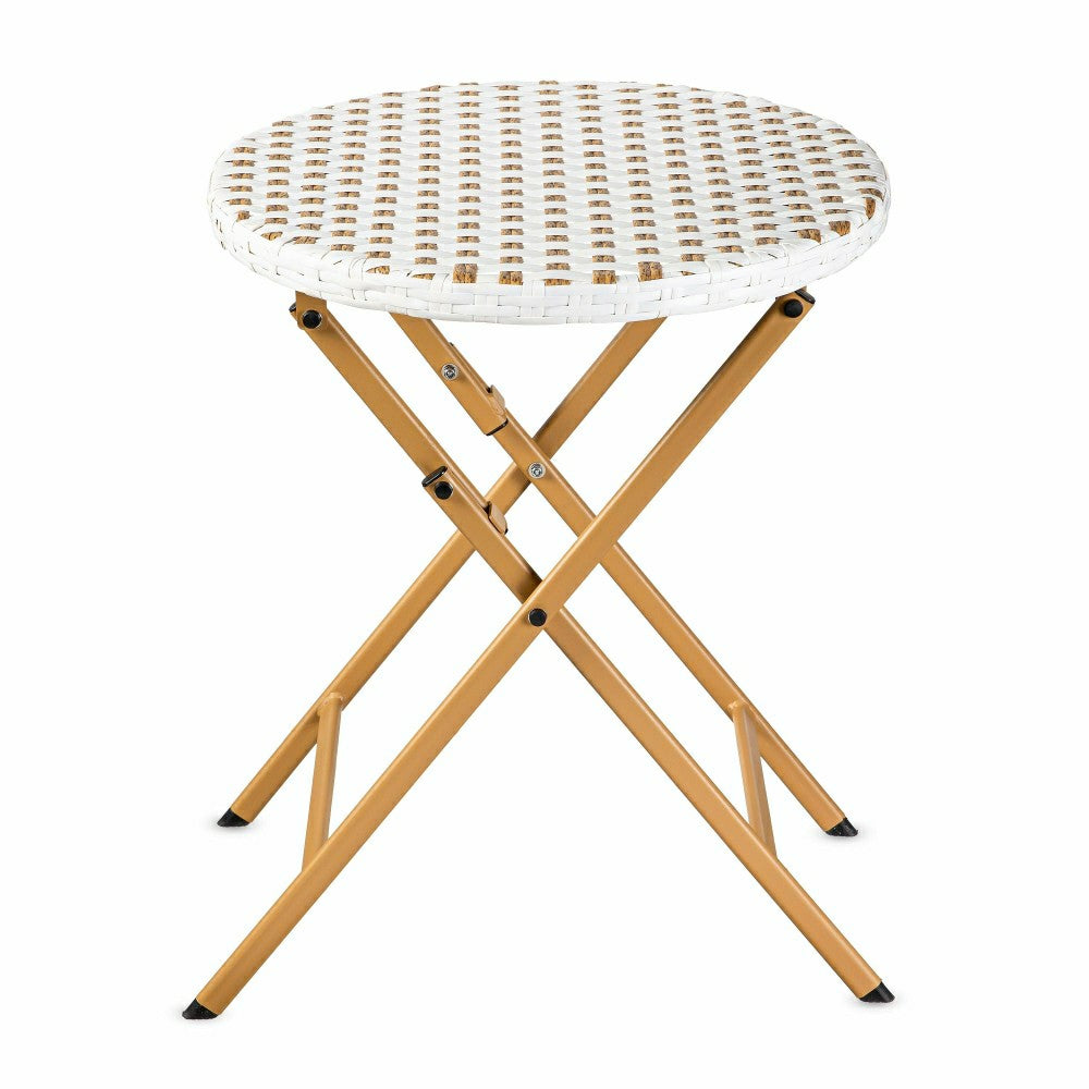 Folding Wicker 3-Piece Bistro Set | Plow & Hearth