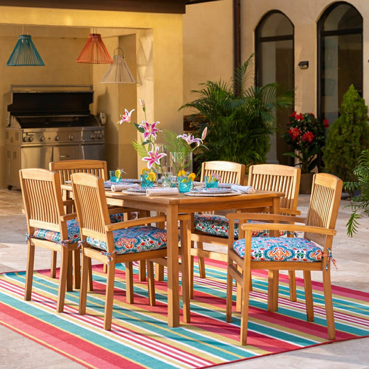 Teak Dining Set, 7-Piece Set | Plow & Hearth