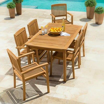 Teak Dining Set, 7-Piece Set | Plow & Hearth