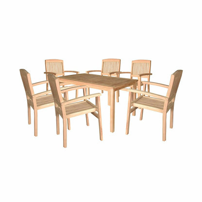 Teak Dining Set, 7-Piece Set | Plow & Hearth