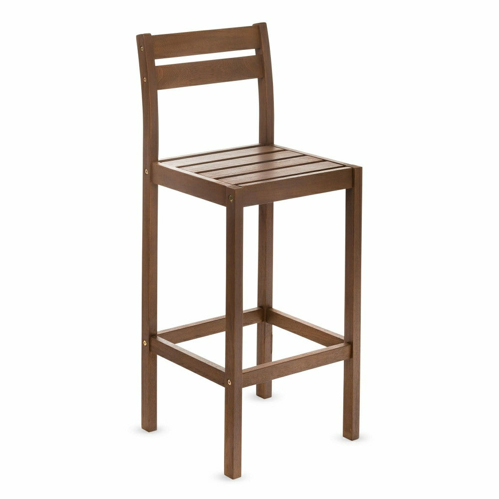 Lancaster Eucalyptus Outdoor Bar Set with Table and 2 Bar Stools, 3-Pi | Plow & Hearth