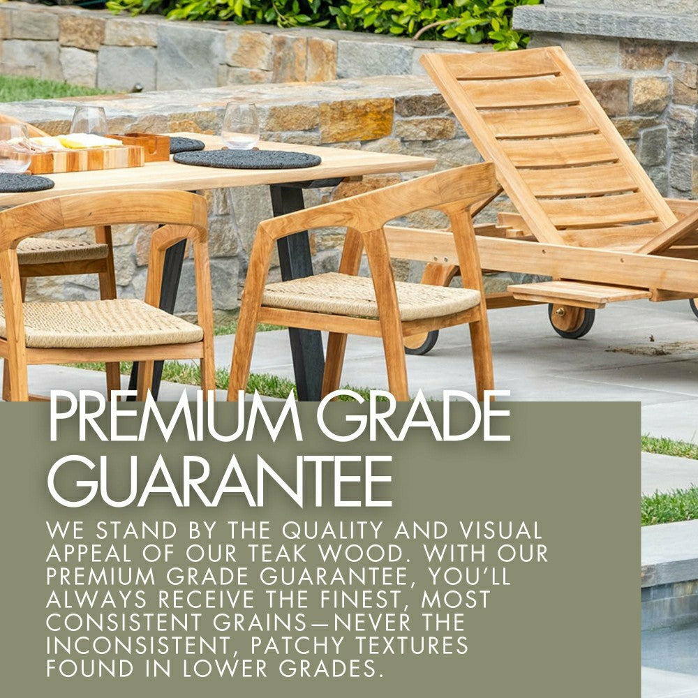 Åre Adjustable 6-8 Person Natural Teak Outdoor Dining Table – 79″-118″ | Plow & Hearth