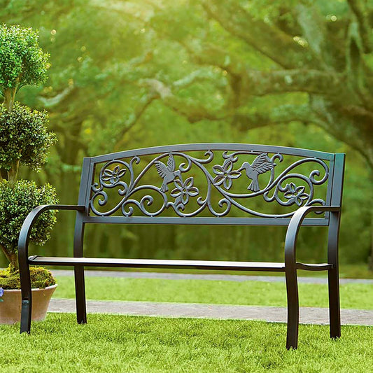 Hummingbird Metal Garden Bench | Plow & Hearth