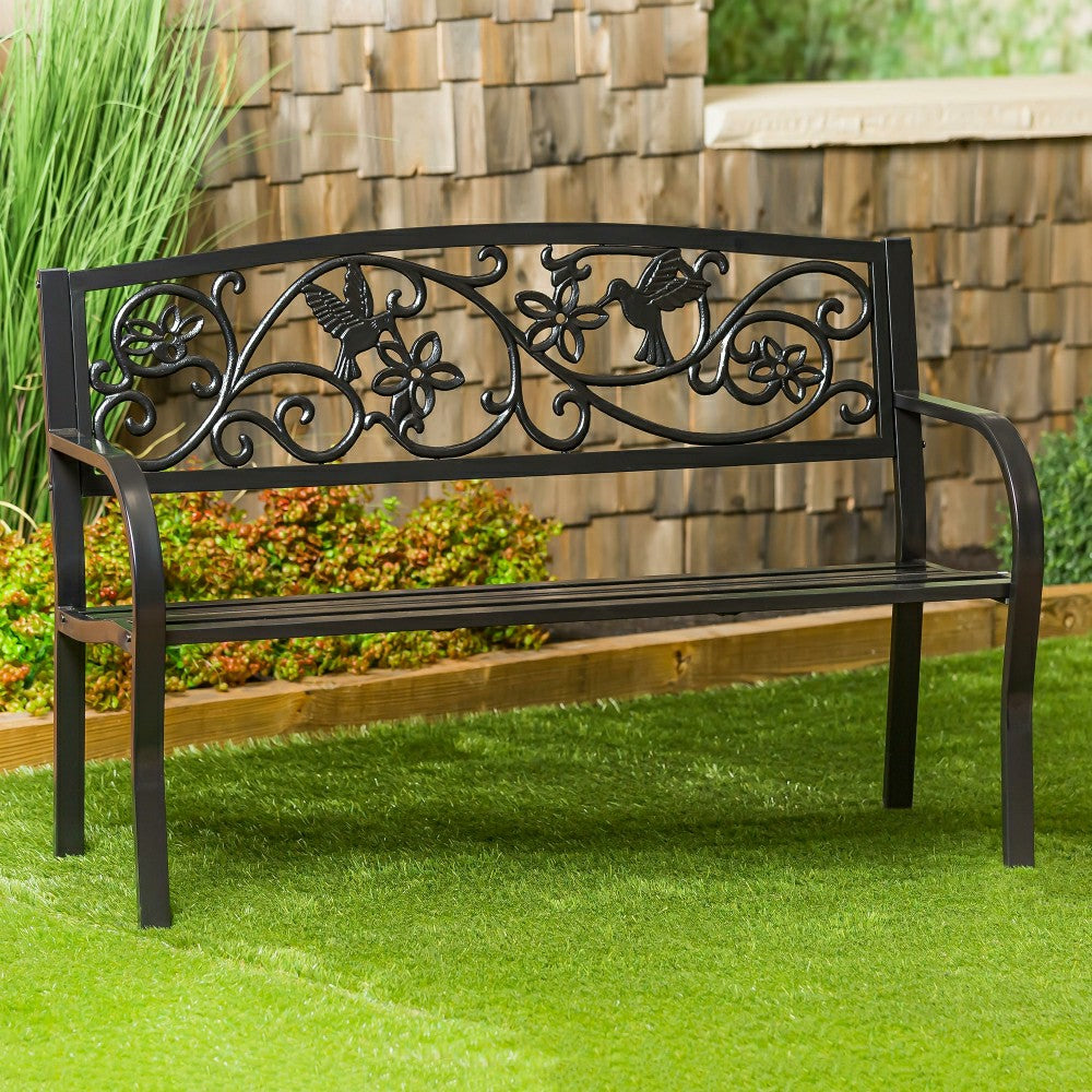Hummingbird Metal Garden Bench | Plow & Hearth