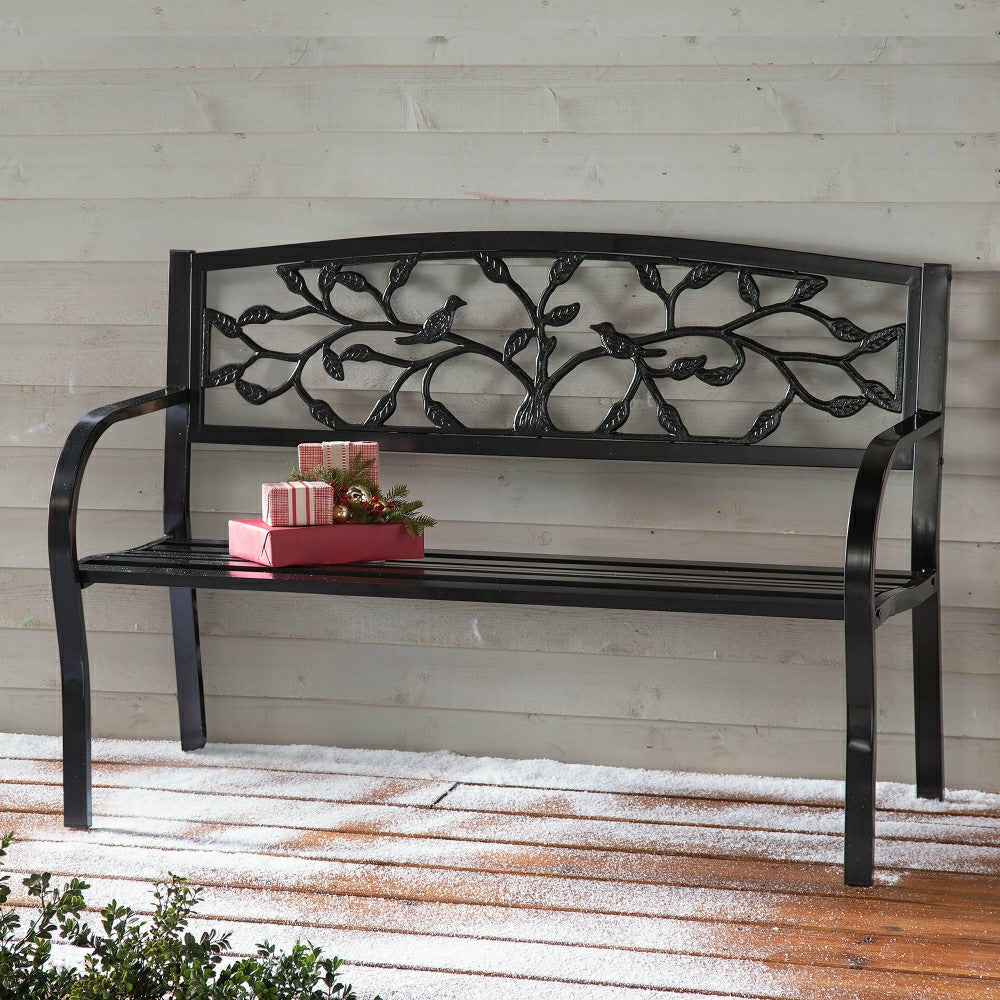 Tree of Life Metal Garden Bench | Plow & Hearth