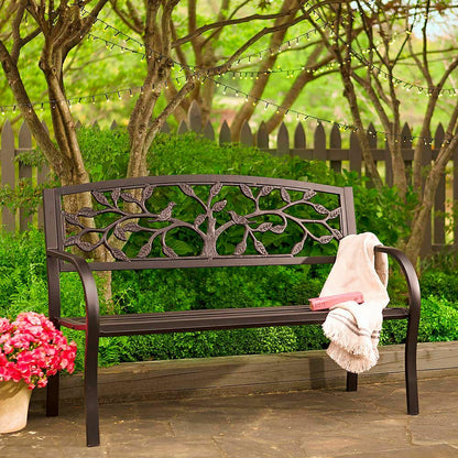 Tree of Life Metal Garden Bench | Plow & Hearth