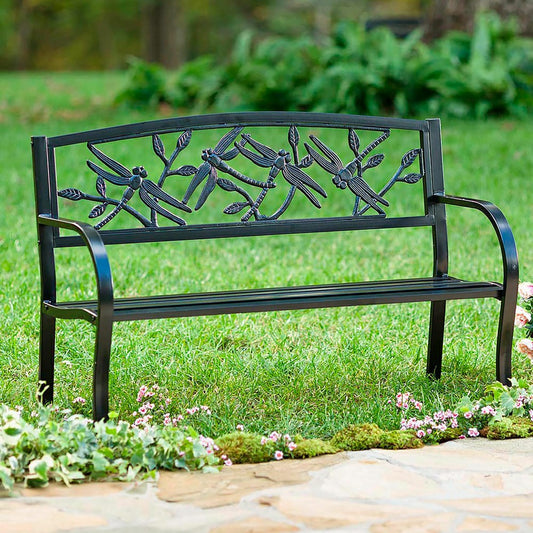 Dragonfly Metal Garden Bench | Plow & Hearth